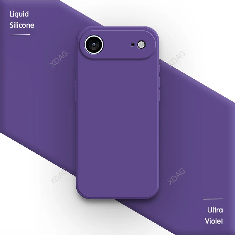 غطاء حماية فاخر بتصميم مربع ناعم من السيليكون السائل لهواتف iPhone 17 / 17 Air / 17 Pro / 17 Pro Max