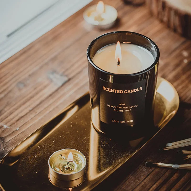 شمعة صويا طبيعية 100% برائحة الصندل