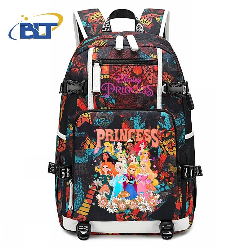 حقيبة ظهر للأطفال مطبوعة بشخصية ميني ماوس وأميرات ديزني