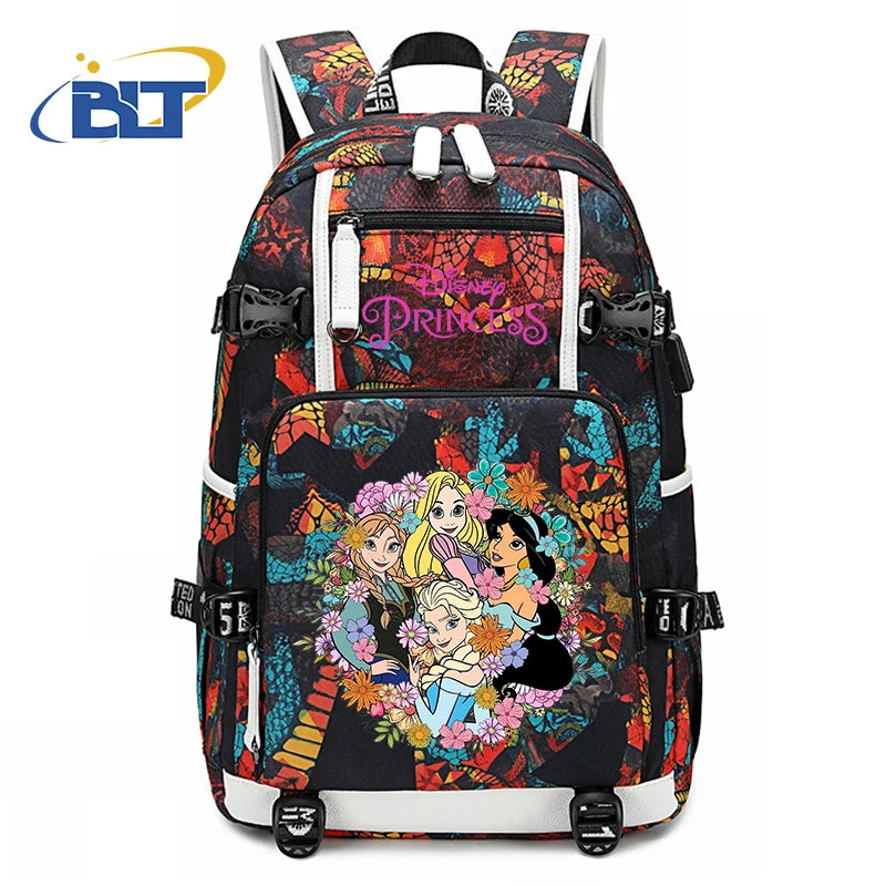 حقيبة ظهر للأطفال مطبوعة بشخصية ميني ماوس وأميرات ديزني