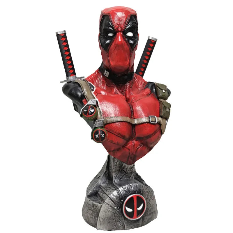 تمثال نصفي لشخصية ديدبول – من سلسلة Marvel | بحجم 1:1 | تصميم راتينج فاخر للزينة والمقتنيات