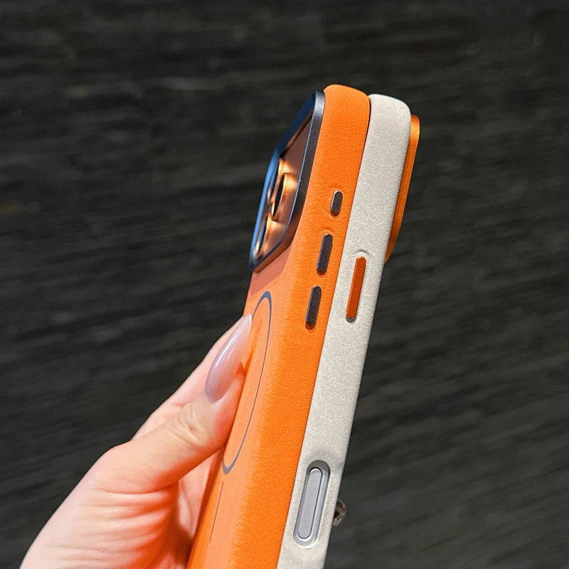 كفر آيفون مغناطيسي ELVEV جلد PU ناعم بتغطية كاملة – حماية فاخرة بتصميم أنيق