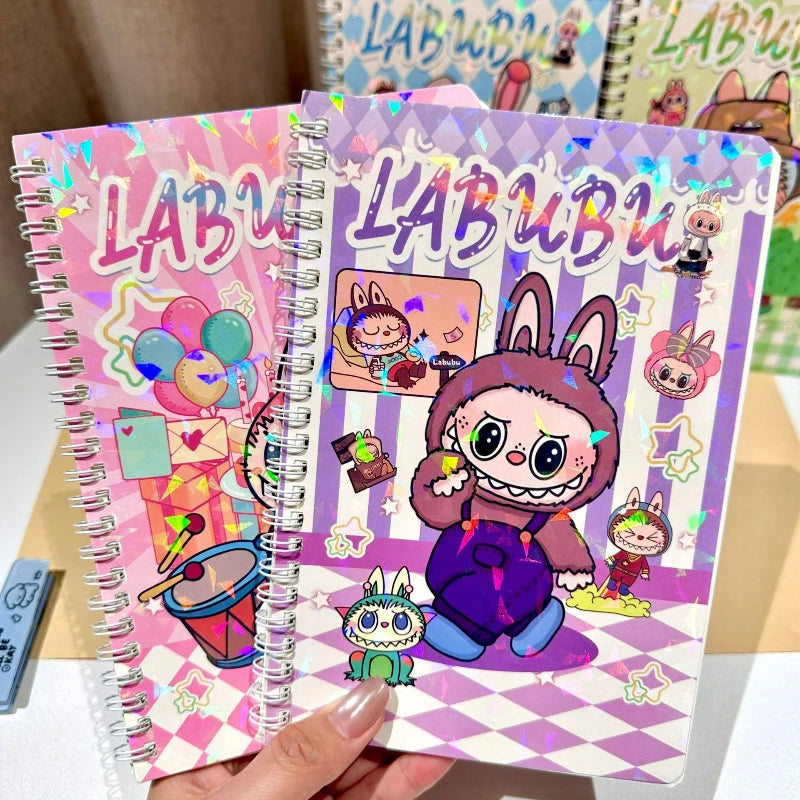 دفتر لابوبو كرتوني حلزوني – 1/3/5/10 قطع بأسلوب عشوائي، تصميم لطيف للطلاب والهدايا