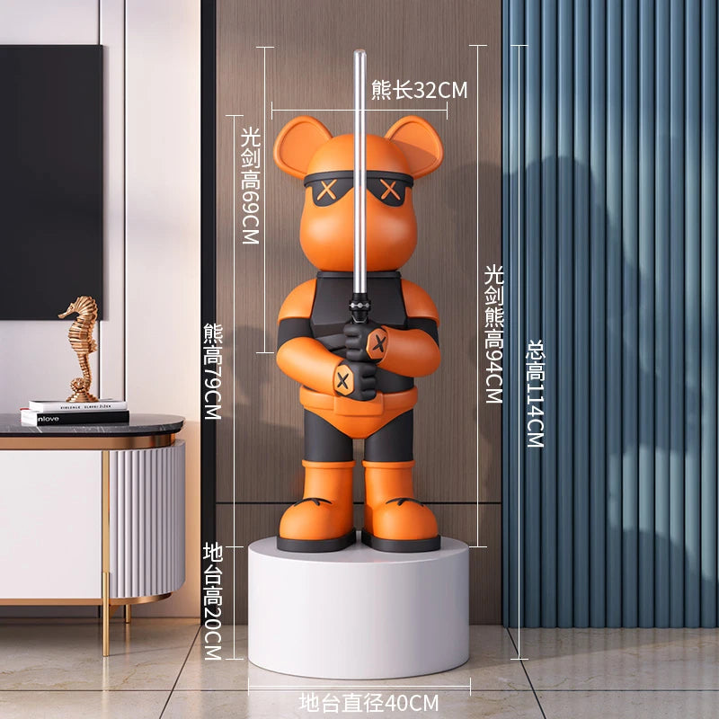 دبدوب ديكوري فاخر بحجم كبير – مع سيف مضيء، تصميم عصري وأنيق