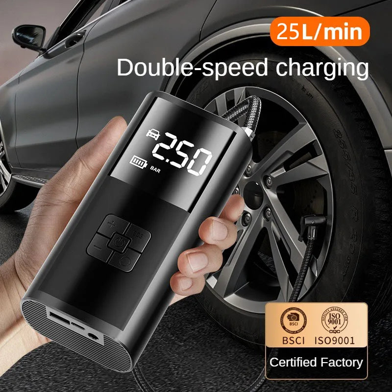 منفاخ هواء محمول للسيارة سلكي / لاسلكي 150PSI – مضخة إطارات متعددة الاستخدام