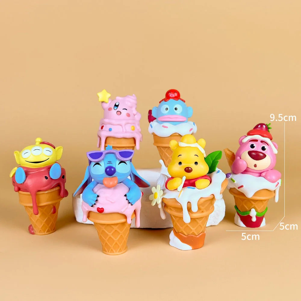 مجموعة مجسمات كرتونية – كيربي، لوتسو، وآيس كريم | 6 قطع