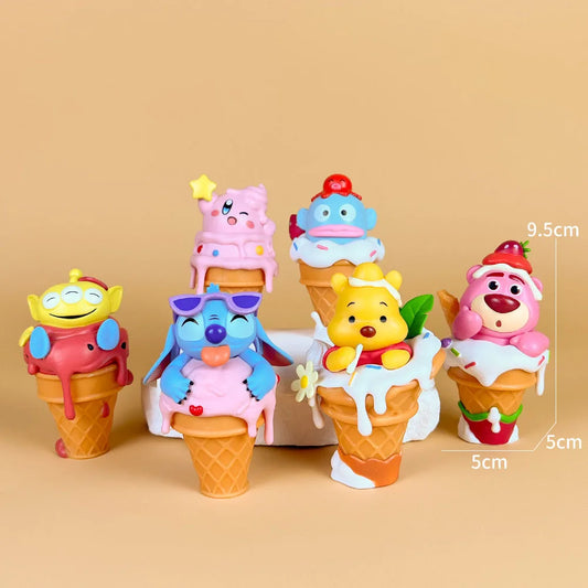 مجموعة مجسمات كرتونية – كيربي، لوتسو، وآيس كريم | 6 قطع