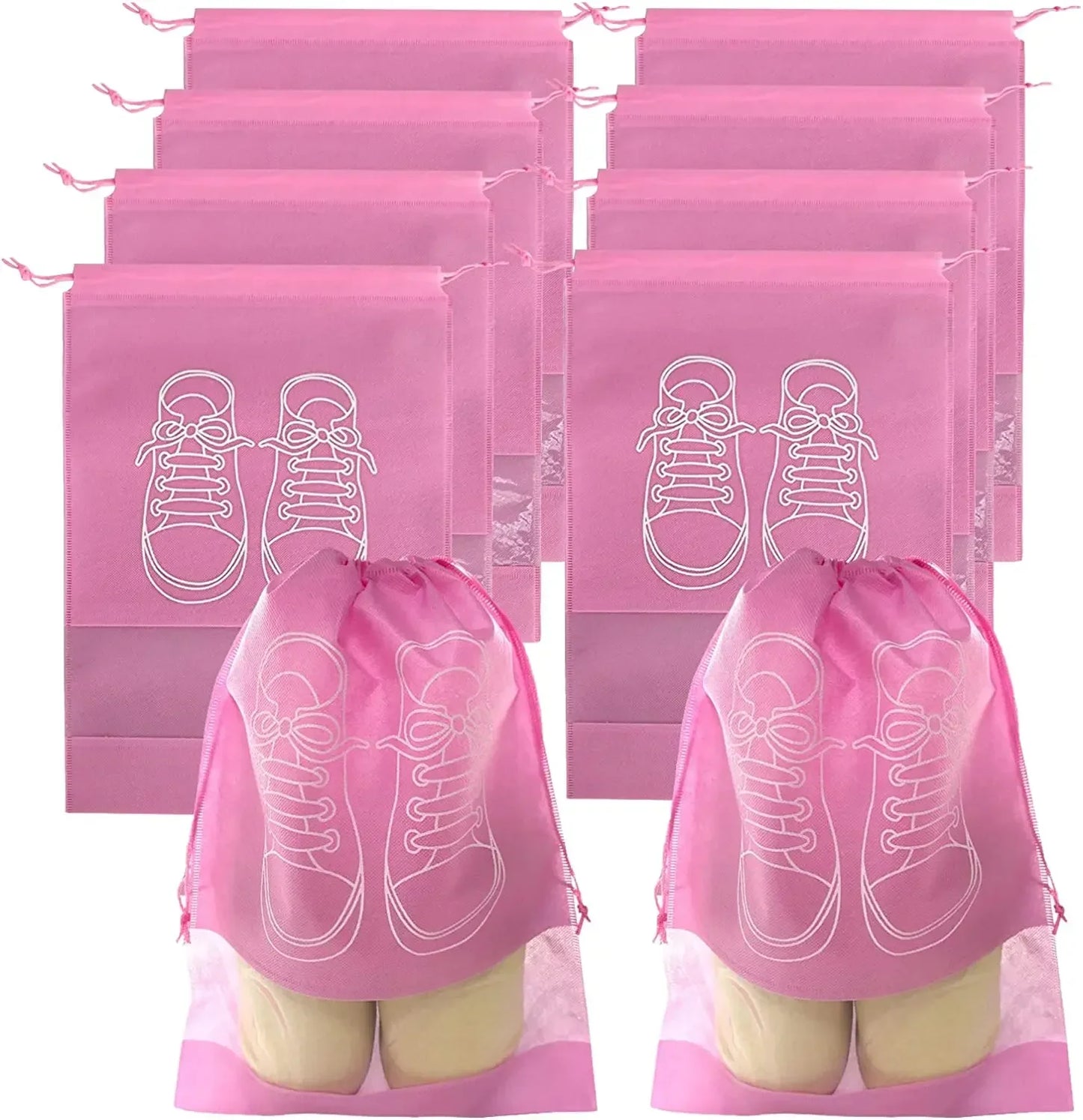 أكياس تخزين الأحذية (5 أو 10 قطع) – قماش غير منسوج، خفيفة ومناسبة للسفر والتخزين
