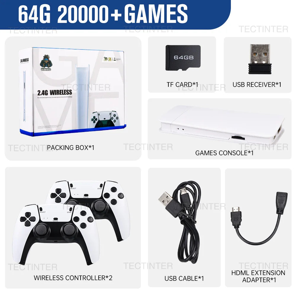 جهاز ألعاب M15 4K Game Stick – وحدة تحكم للألعاب الكلاسيكية | ذاكرة 64 جيجابايت | أكثر من 20,000 لعبة مدمجة