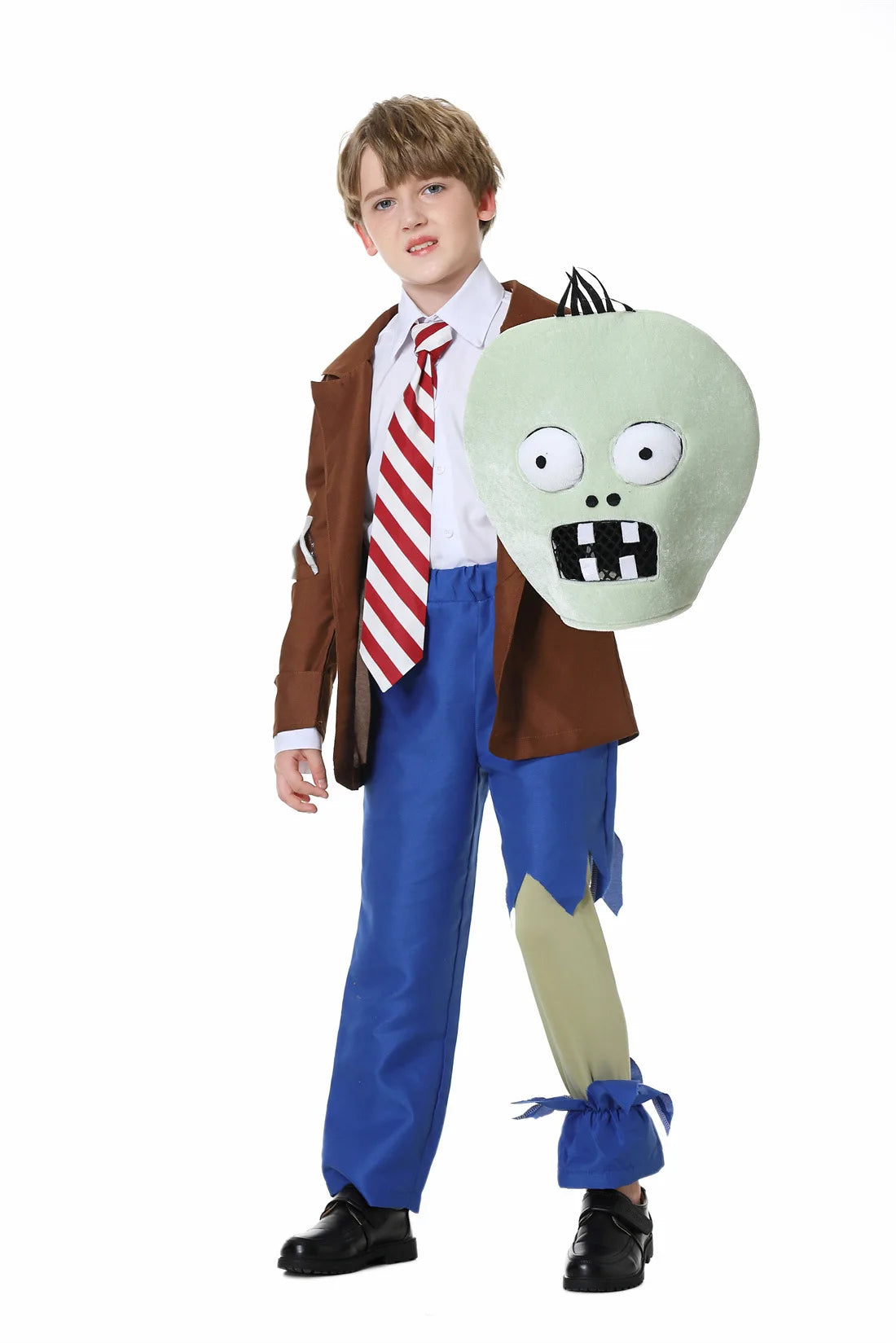 زي تنكري للأطفال والكبار – شخصية زومبي مضحكة من ألعاب الفيديو | بدلة كاملة مع قناع | مثالي للهالوين والمهرجانات