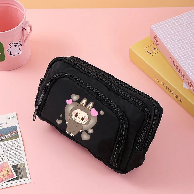 علبة أقلام للأطفال كبيرة السعة – حقيبة تخزين أدوات مكتبية إبداعية مع تصميم مفرّغ للضغط