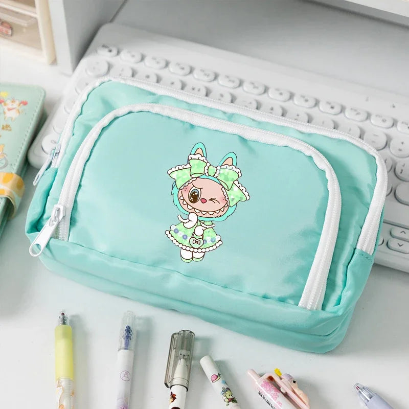 علبة أقلام للأطفال كبيرة السعة – حقيبة تخزين أدوات مكتبية إبداعية مع تصميم مفرّغ للضغط