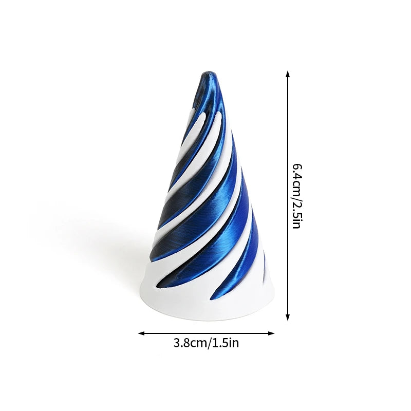 قطعة ديكور لولبية مطبوعة بتقنية 3D – أداة تقليل توتر بتصميم حلزوني