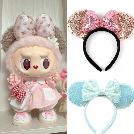 ربطة شعر ترتر لابوبو 38 سم – هيدباند فخم للبنات | أكسسوار دمية محشوة – هدية مفاجأة كيوت