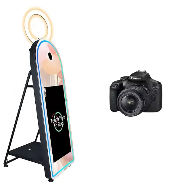 آلة فورية لتصوير السيلفي – مرآة فوتوبوث تفاعلية للحفلات مع كاميرا وطابعة وبرنامج مدمج