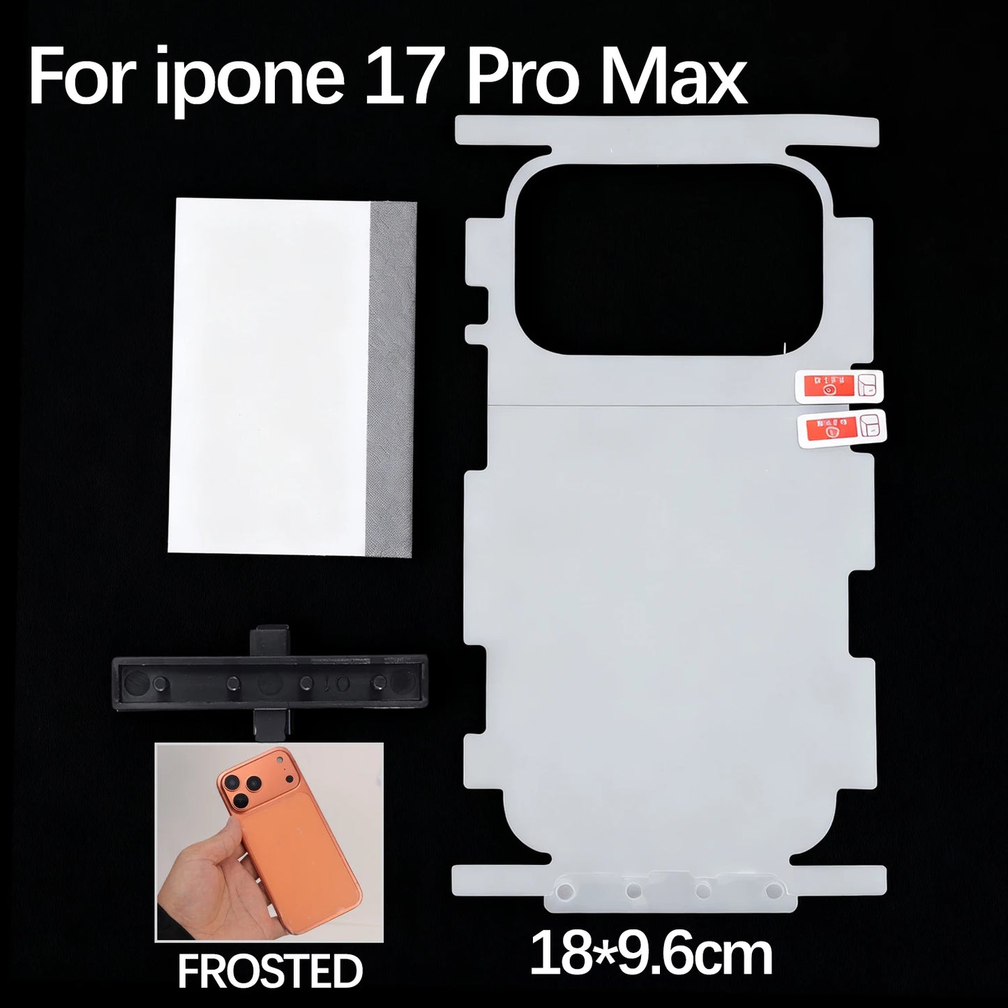 لاصق حماية هيدروجيل كامل التغطية لإطار وخلفية آيفون 17 – حماية HD بدون تأثير على الشكل