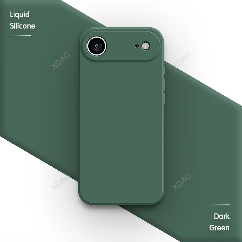 غطاء حماية فاخر بتصميم مربع ناعم من السيليكون السائل لهواتف iPhone 17 / 17 Air / 17 Pro / 17 Pro Max