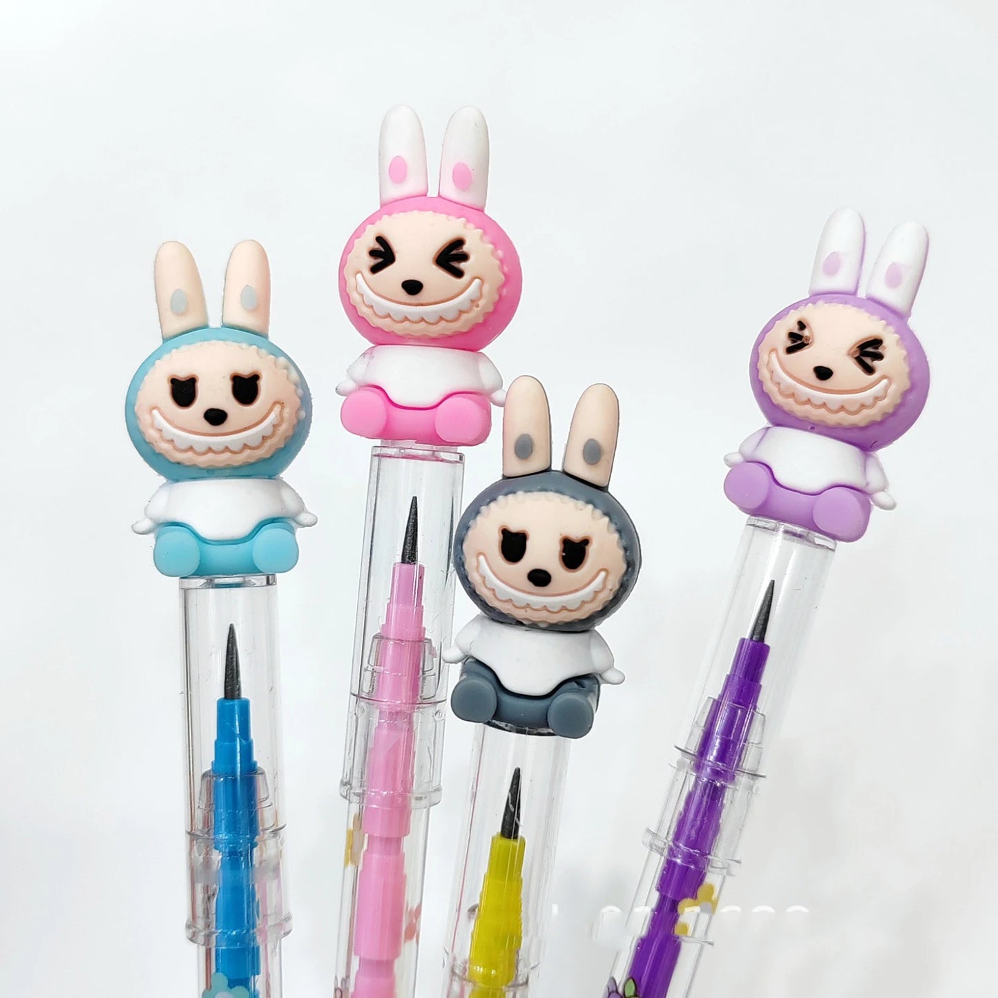 أقلام HB بدون بري متعددة الألوان شفافة – كرتونية ومناسبة للمدرسة والمكتب والرسم | لابوبو