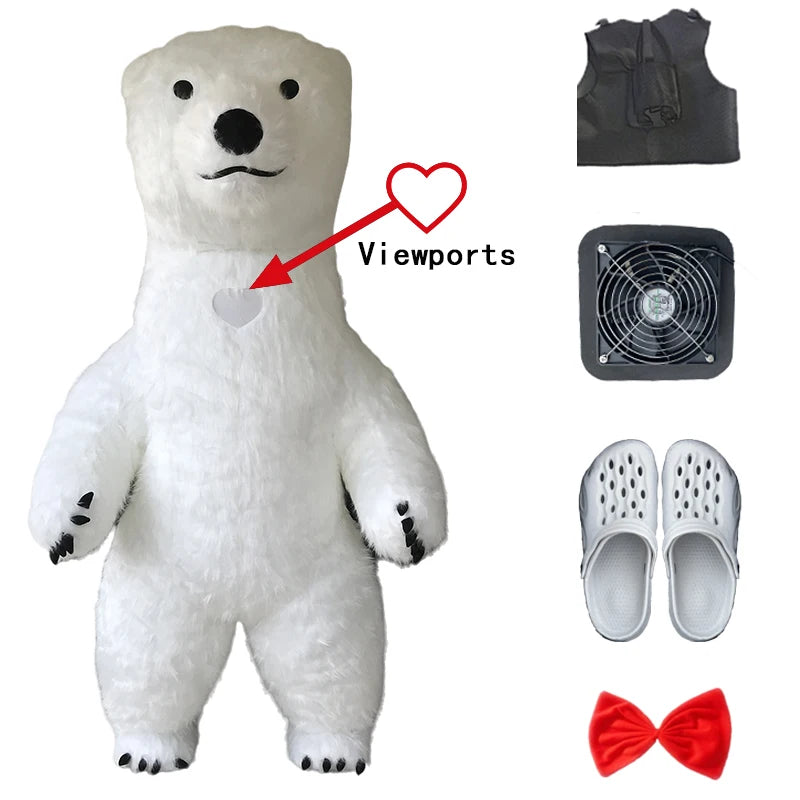 زي تميمة قابل للنفخ – دب قطبي أو باندا