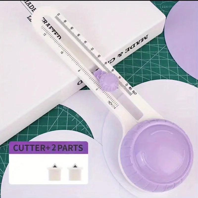 قاطع ورق دائري 360° – أداة قص دقيق لدوائر مثالية في الكروت، السكربوك، والمشاريع اليدوية