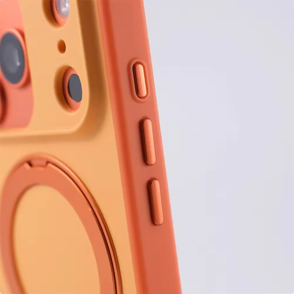 كفر آيفون فاخر مع حلقة مغناطيسية دوّارة 360° – دعم MagSafe وحماية للكاميرا