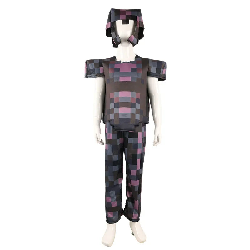 طقم تنكري للأطفال مستوحى من لعبة ماينكرافت – درع الماس، كريبر، أليكس والمزيد