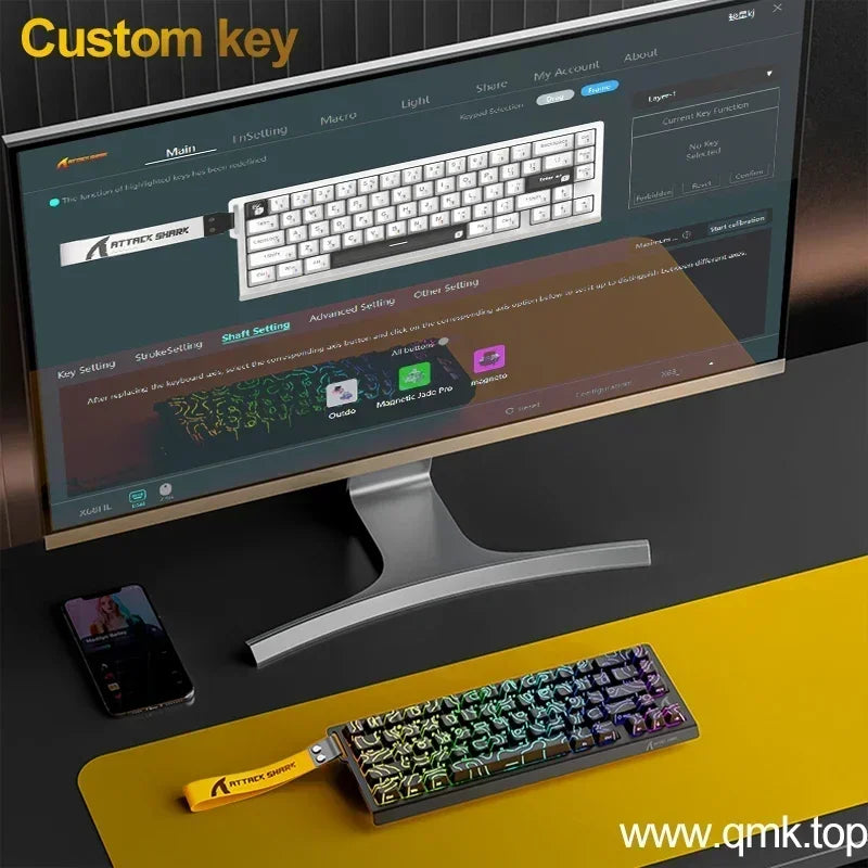 لوحة مفاتيح ميكانيكية Attack Shark X68HE – دقة احترافية وجودة 8K