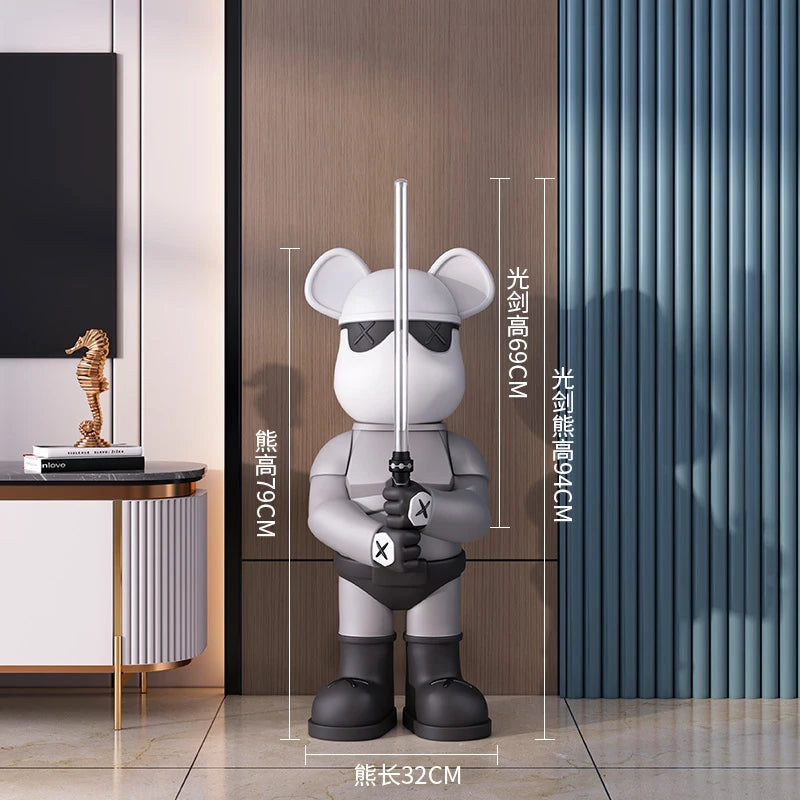 دبدوب ديكوري فاخر بحجم كبير – مع سيف مضيء، تصميم عصري وأنيق