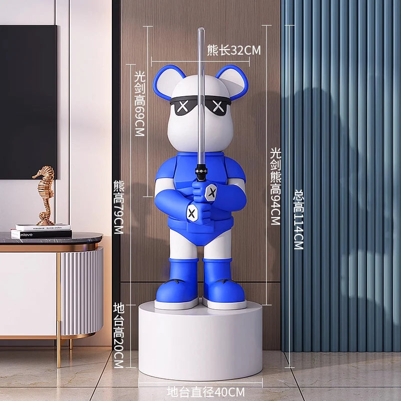 دبدوب ديكوري فاخر بحجم كبير – مع سيف مضيء، تصميم عصري وأنيق