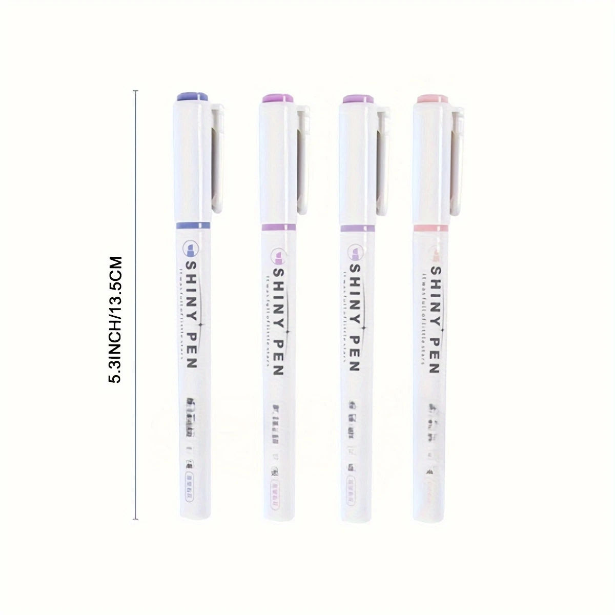 طقم هايلايتر 4 قطع بلمعة الجليتر – ألوان باستيل براقة للملاحظات، التزيين، والدفاتر