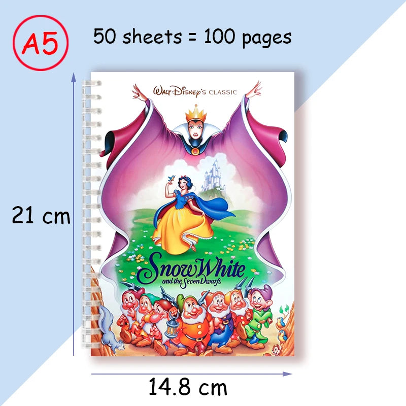 دفتر حلزوني A5 – كرتوني من ديزني سنو وايت والأقزام السبعة