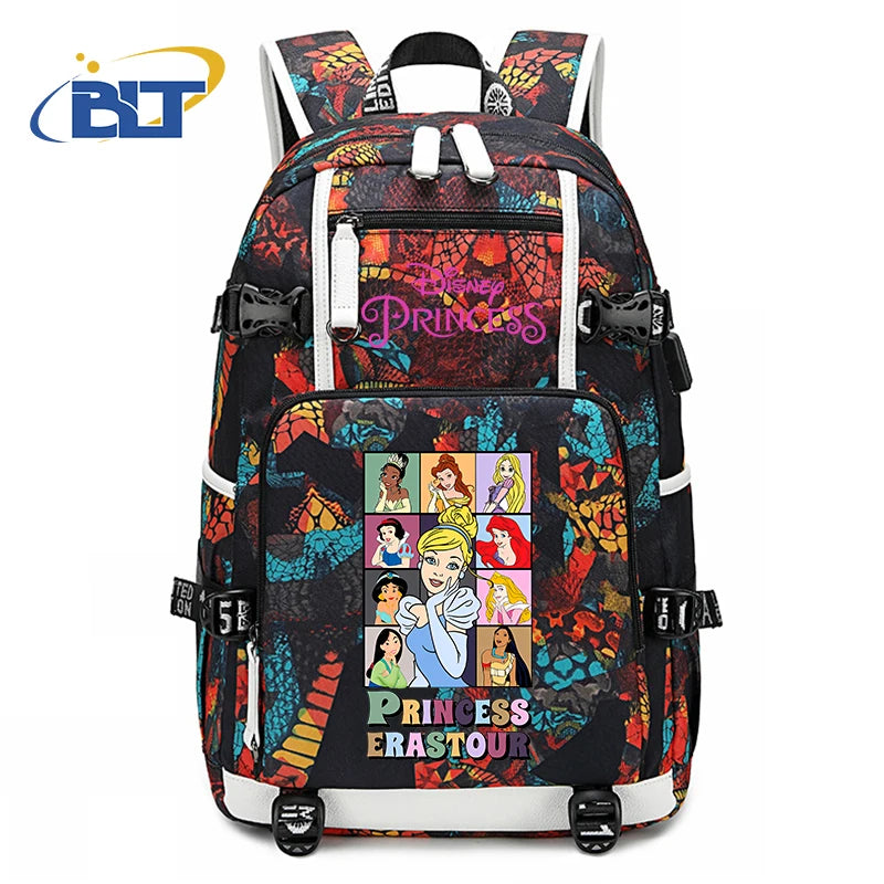 حقيبة ظهر للأطفال مطبوعة بشخصية ميني ماوس وأميرات ديزني