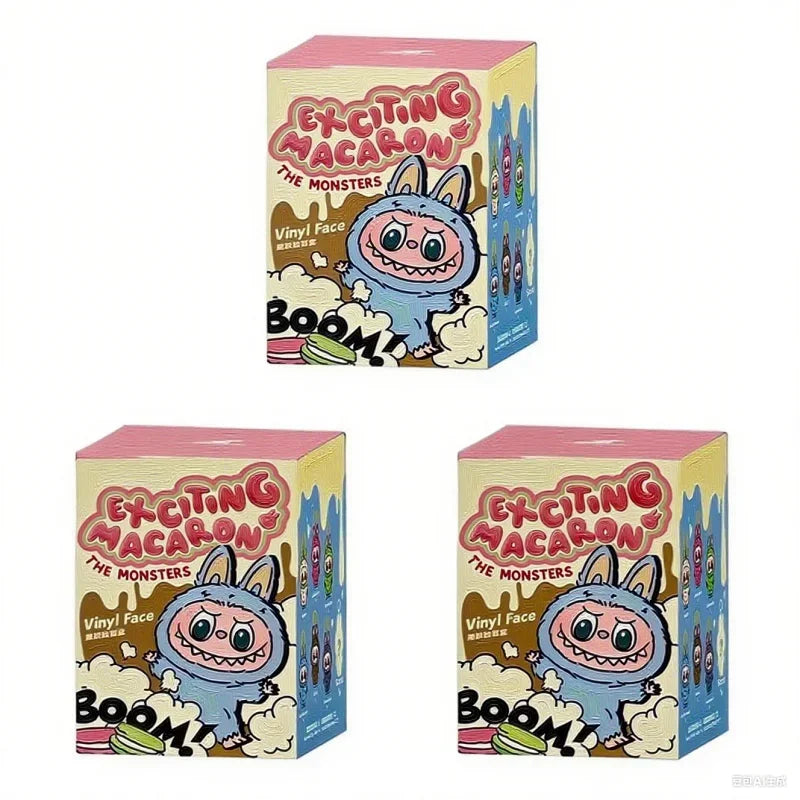 مجسم مكتبي لطيف من MINISO – تصميم وجه وحش مكرون بمينا على شكل قلب V3، مصنوع من PVC، للزينة المكتبية، هدية عيد ميلاد.