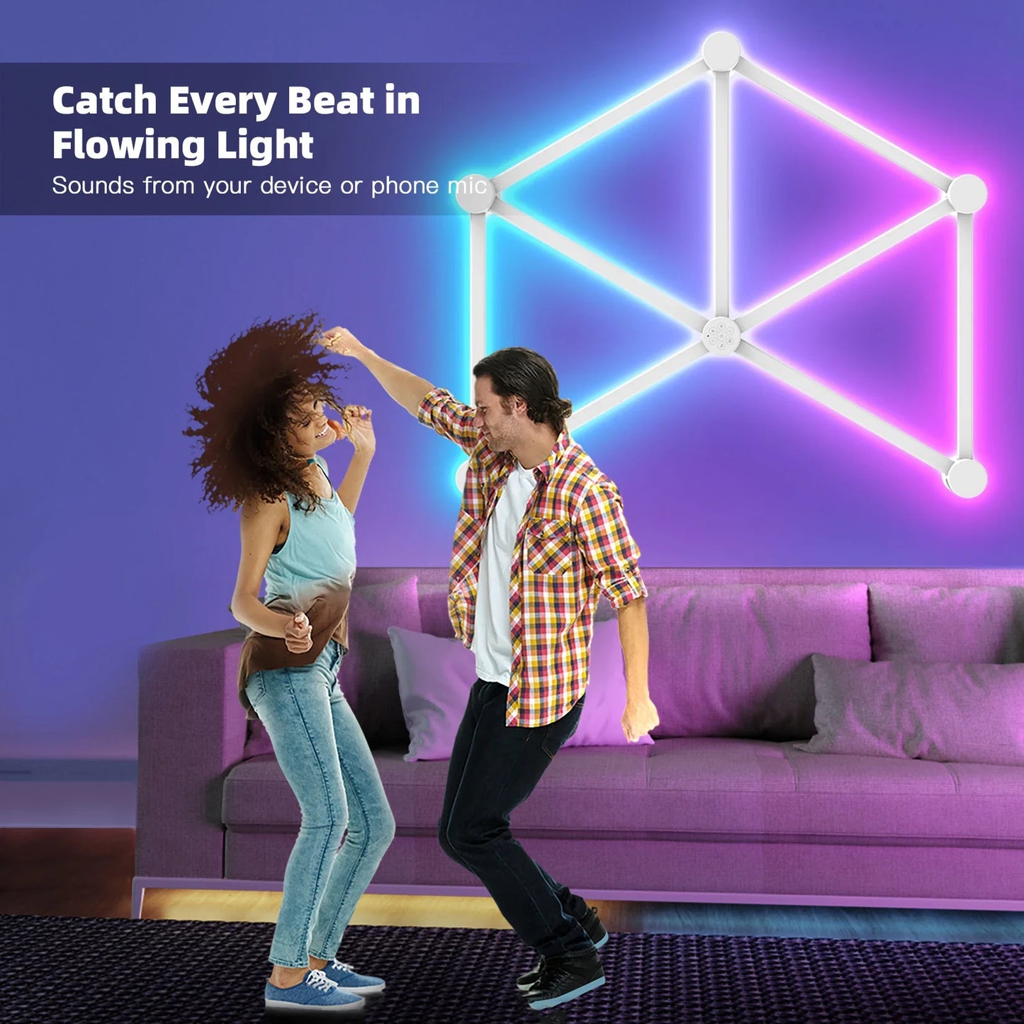 شريط إضاءة ذكي RGBIC – إضاءة خلفية تفاعلية مع الموسيقى