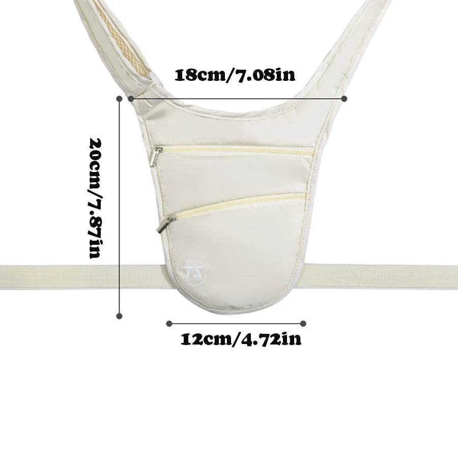 حزام خصر رياضي مضاد للسرقة – خفيف، ضد الماي، وسعة كبيرة للسفر والركض