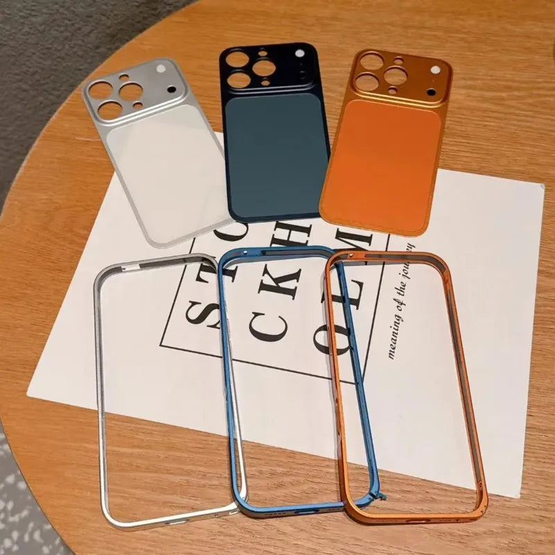 إطار آيفون نحيف من سبائك الألمنيوم باللون الأصلي – حماية خلفية أنيقة مع إمكانية التحويل لتصميم iPhone 17