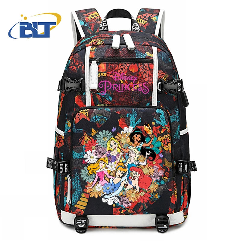 حقيبة ظهر للأطفال مطبوعة بشخصية ميني ماوس وأميرات ديزني