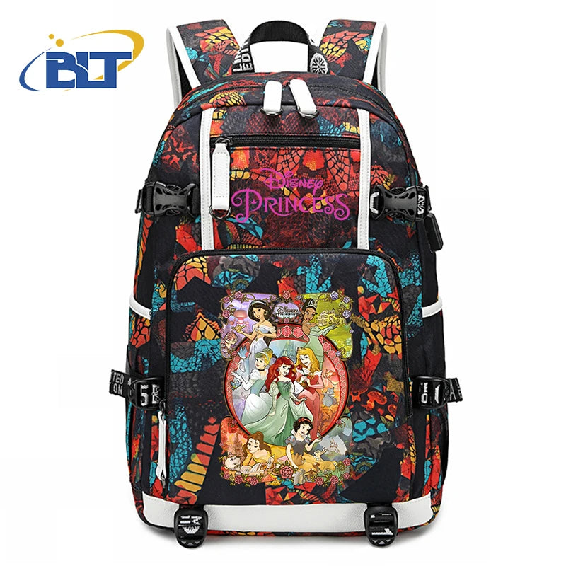 حقيبة ظهر للأطفال مطبوعة بشخصية ميني ماوس وأميرات ديزني