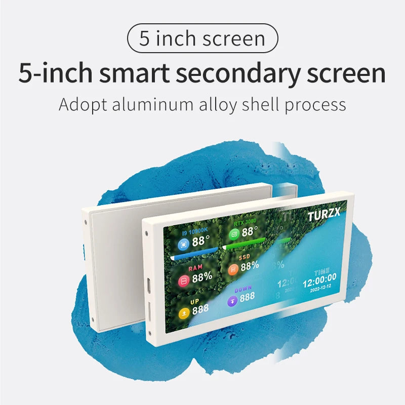 شاشة ثانوية 5 إنش IPS عبر USB-C – لمراقبة أداء الجهاز بدون AIDA64