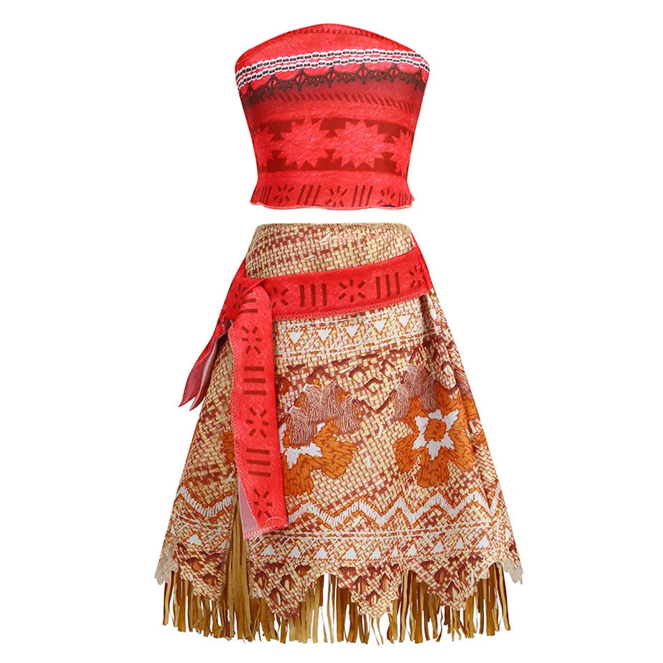 زي تنكري لشخصية موانا – إصدار مستوحى من فيلم Moana 2 | فستان أميرة المحيط للبنات