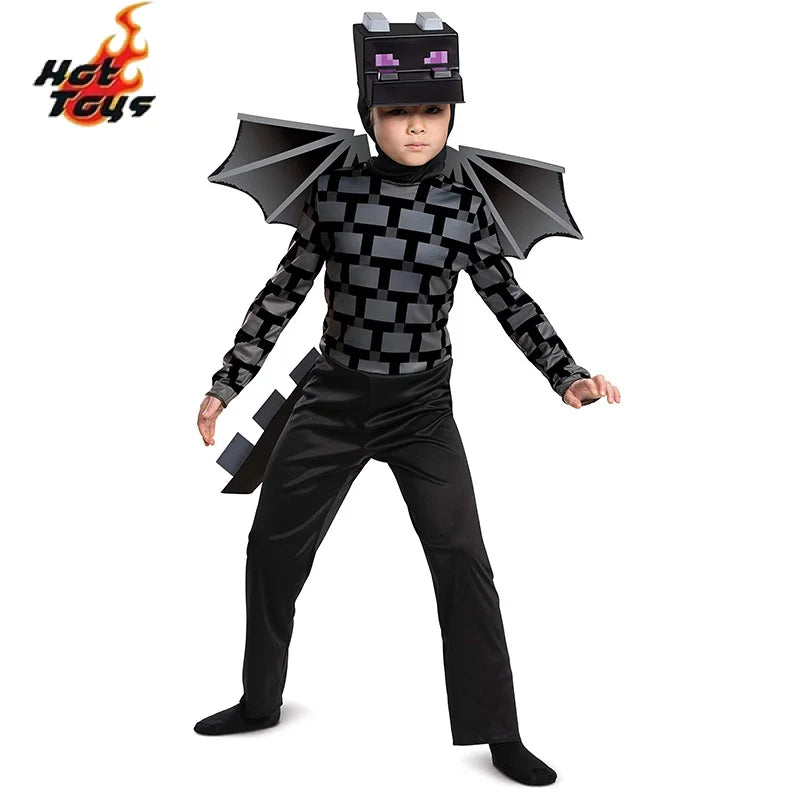 زي تنكري للأطفال بتصميم ماينكرافت – بدلة ثلاثية الأبعاد مستوحاة من لعبة "ماي كرافت"