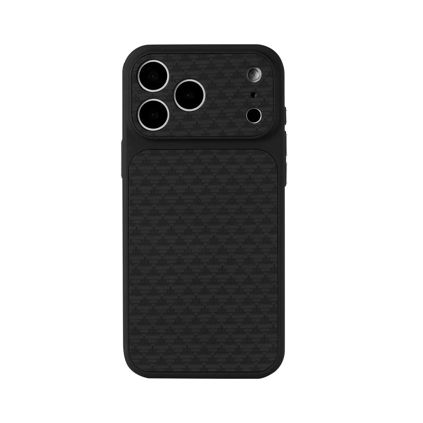 كفر آيفون مقاوم للصدمات بملمس ألياف كربونية مع طلاء PC – إطار برتقالي أنيق