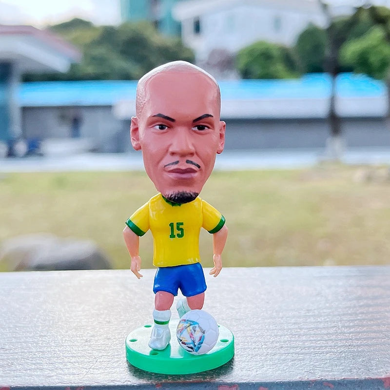 مجسمات لاعبي منتخب البرازيل لكرة القدم | ارتفاع 6.5 سم | تماثيل صغيرة من الراتينج