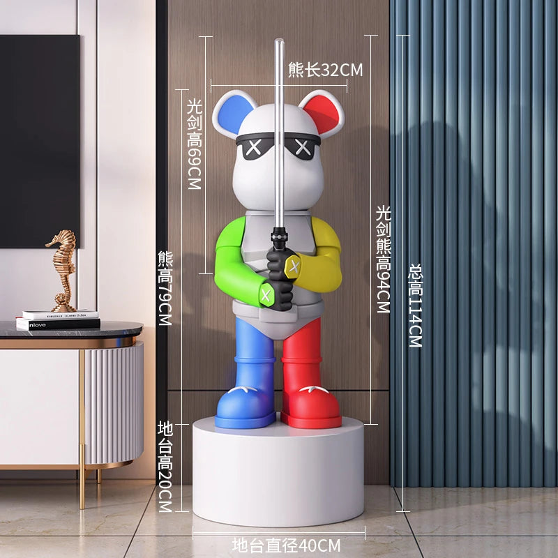 دبدوب ديكوري فاخر بحجم كبير – مع سيف مضيء، تصميم عصري وأنيق