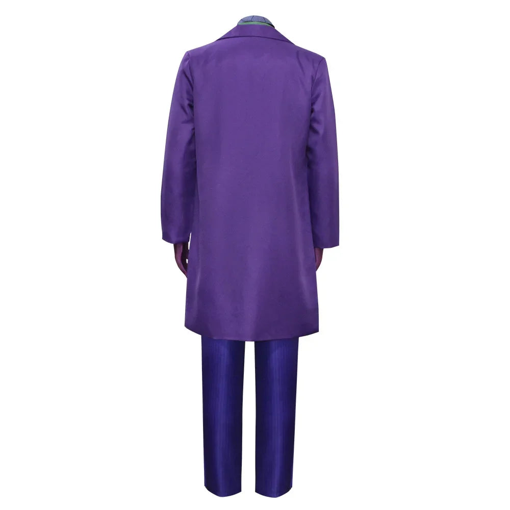 زي تنكري للرجال – الجوكر من فيلم "The Dark Knight" | بدلة كاملة مع جاكيت وباروكة | مستوحى من شخصية هيث ليدجر