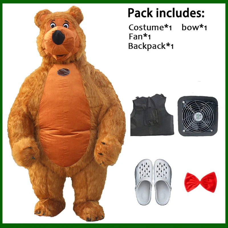 زي تميمة قابل للنفخ – دب قطبي أو باندا