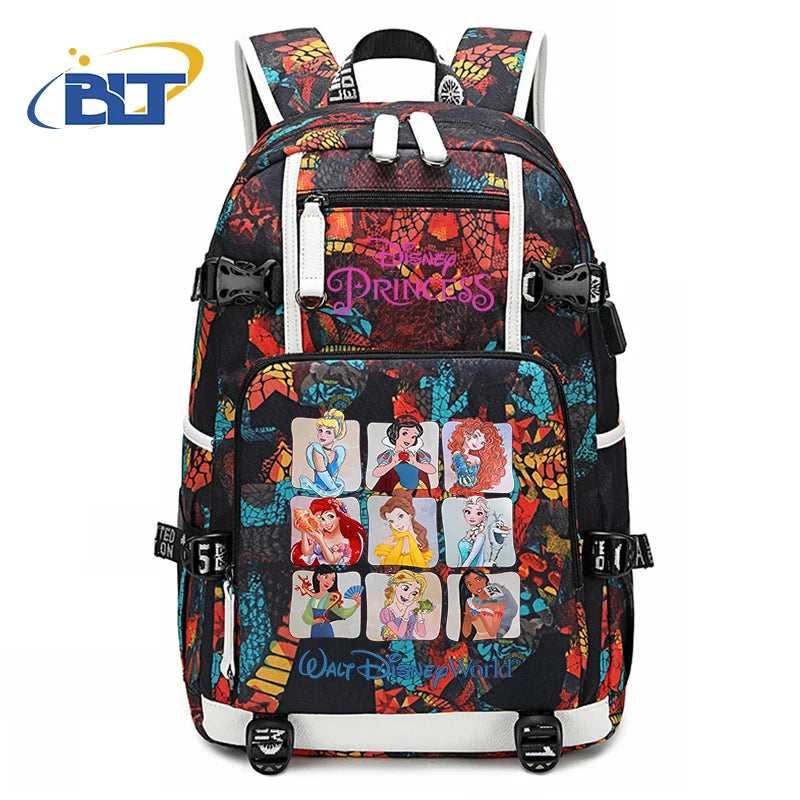 حقيبة ظهر للأطفال مطبوعة بشخصية ميني ماوس وأميرات ديزني