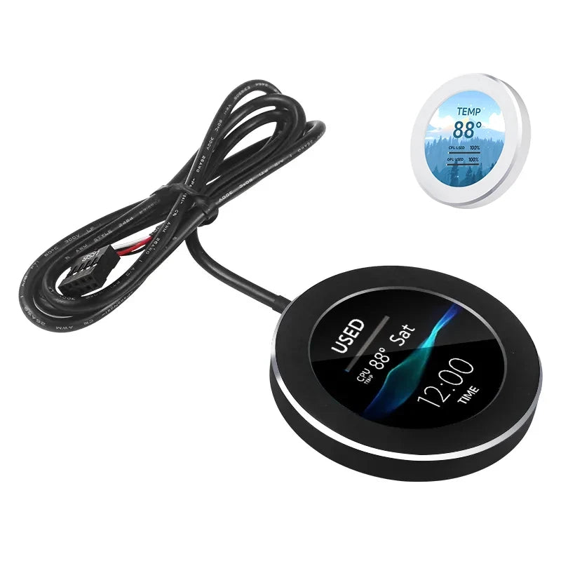 شاشة ثانوية دائرية 2.1 / 2.8 إنش – شاشة عرض أداء النظام بدون AIDA64