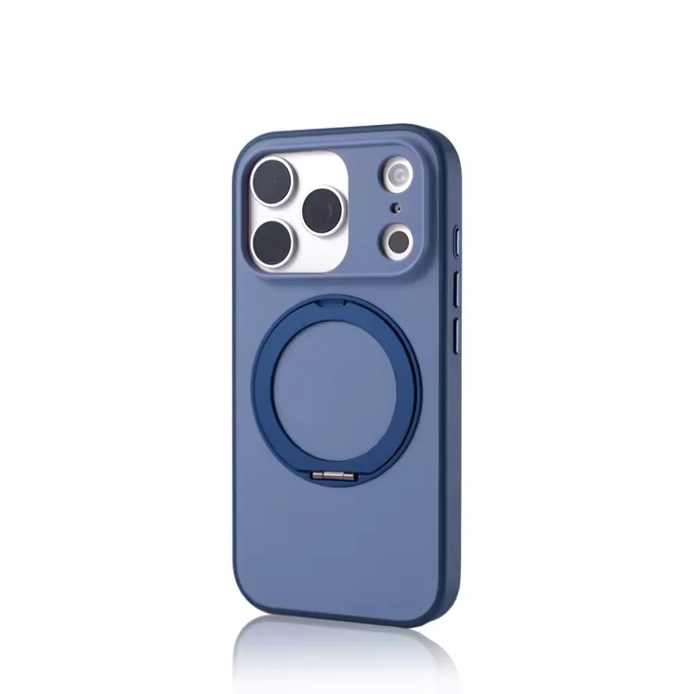 كفر آيفون فاخر مع حلقة مغناطيسية دوّارة 360° – دعم MagSafe وحماية للكاميرا