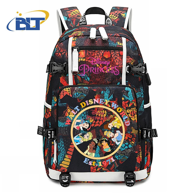 حقيبة ظهر للأطفال مطبوعة بشخصية ميني ماوس وأميرات ديزني